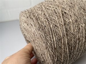 Tibet virgin wool / alpaca / silke - drønlækker i nougat melange med varme farve nister, 100 gram